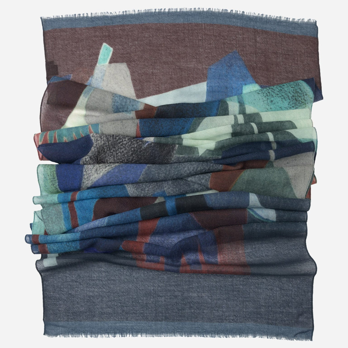Blue Wool Scarf Made in Italy