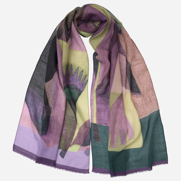 Italian Designer Plum Wool Scarf
