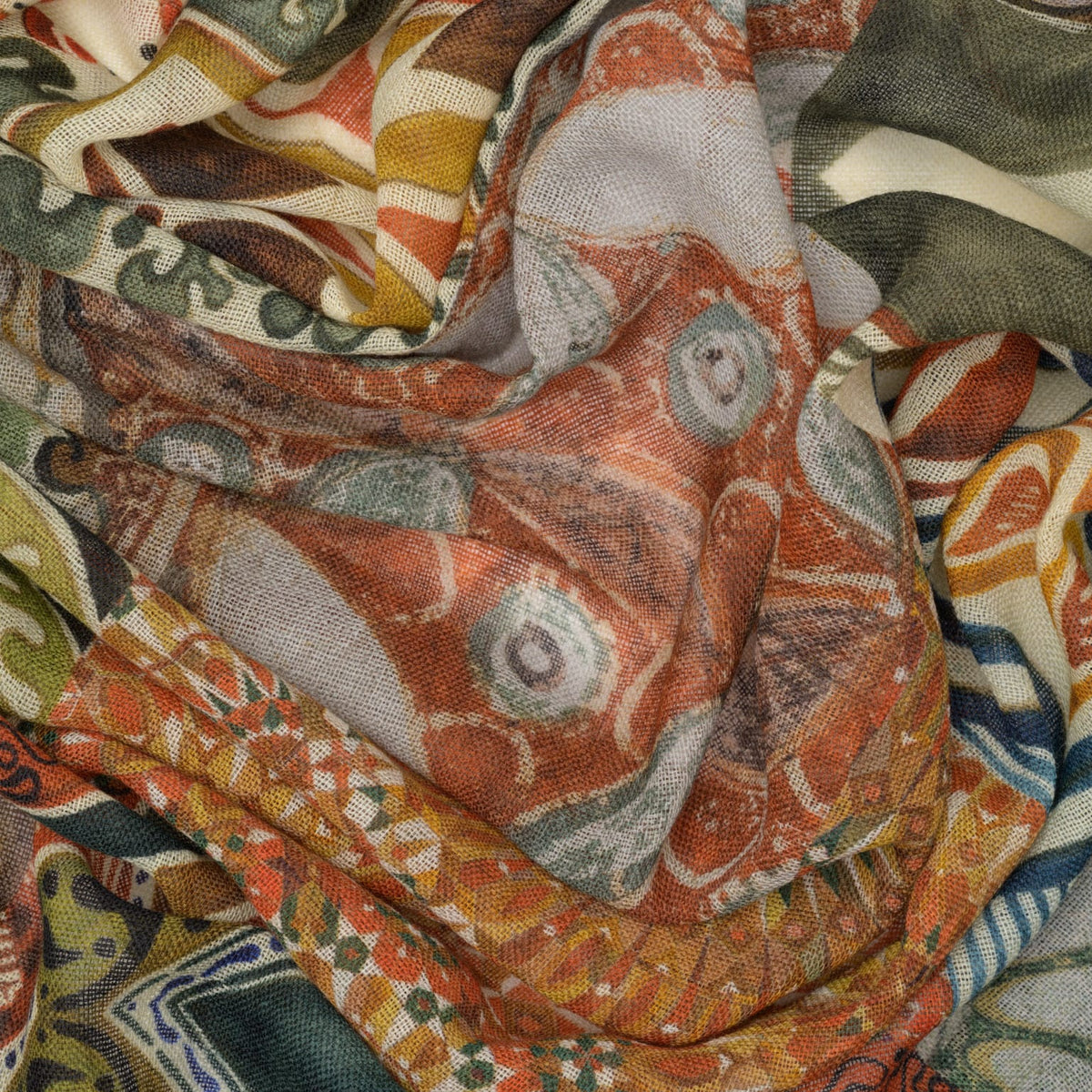 Terracotta Italian Designer Wool Scarf