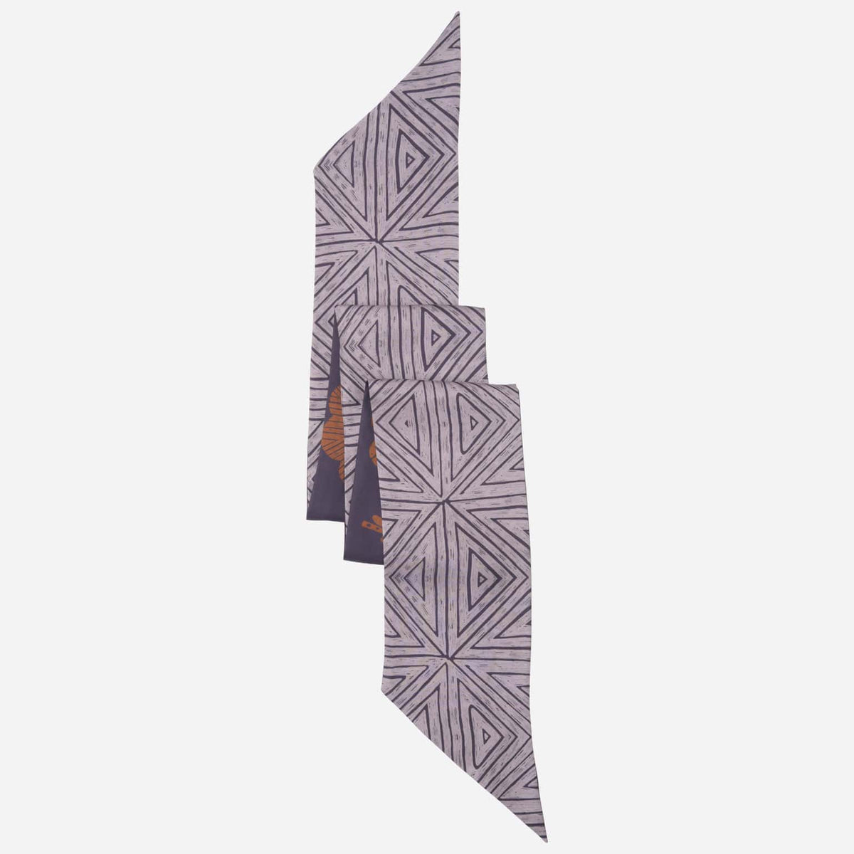 Italian Designer Purple Skinny Silk Scarf