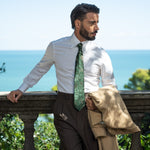 Emerald Green Handmade Floral Silk Tie