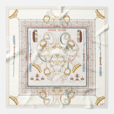 Women's Italian Silk Square Scarf - Pearl