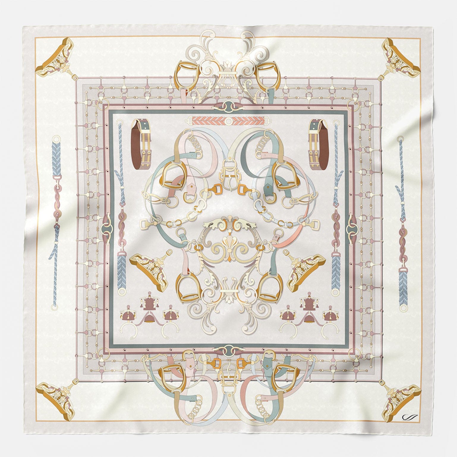 Women's Italian Silk Square Scarf - Pearl