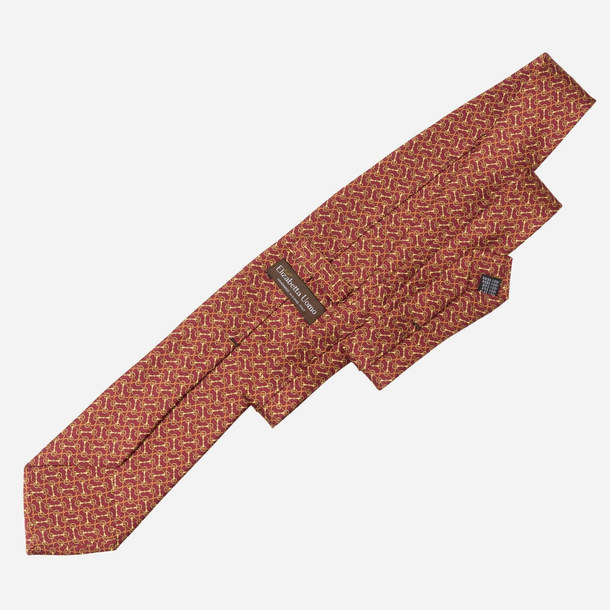 Burgundy Patterned Handmade Silk Tie