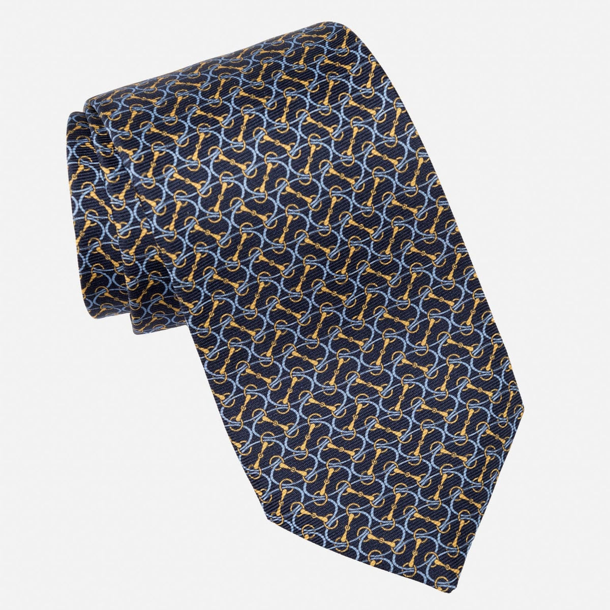 Best Navy Equestrian Handmade Silk Tie