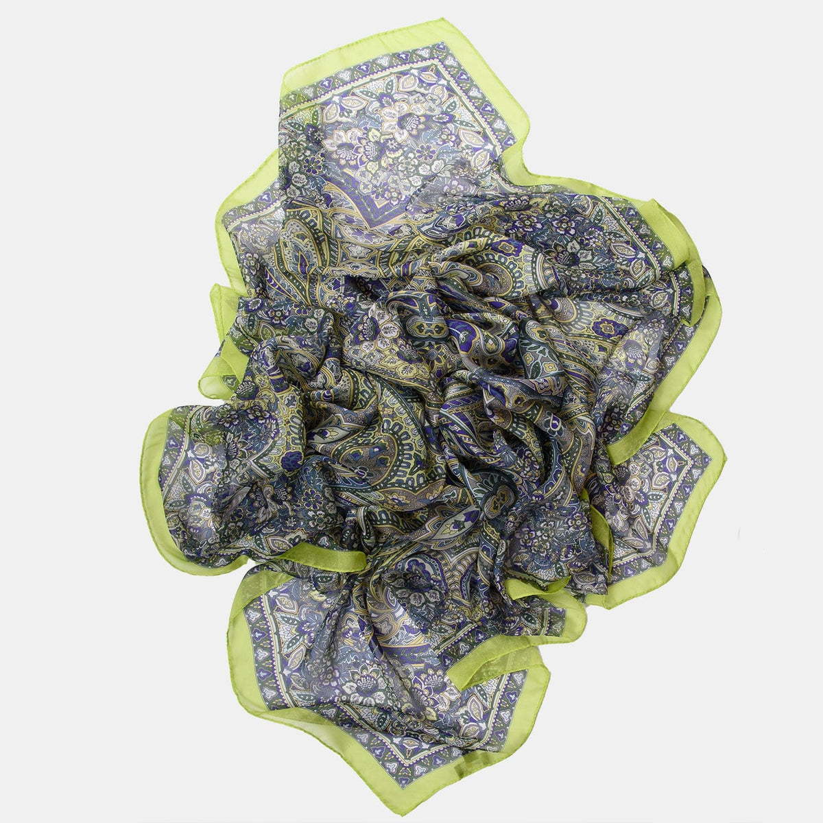 Extra Large Green Silk Square Scarf