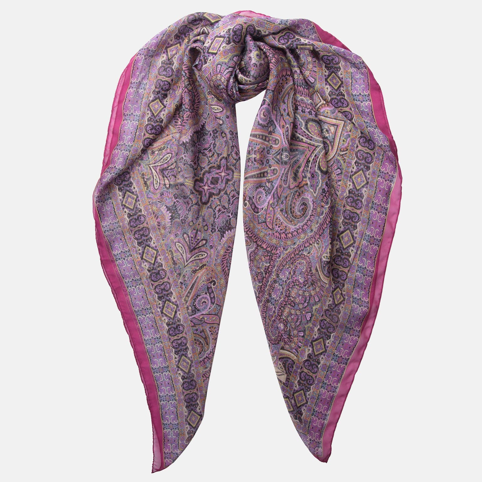 Womens large silk chiffon paisley scarf