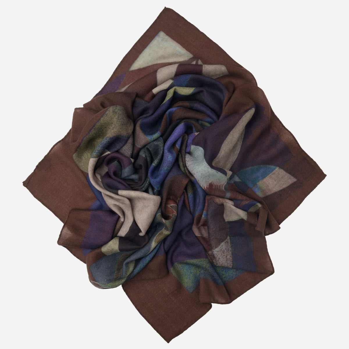 Extra Large Italian Brown Wool Scarf