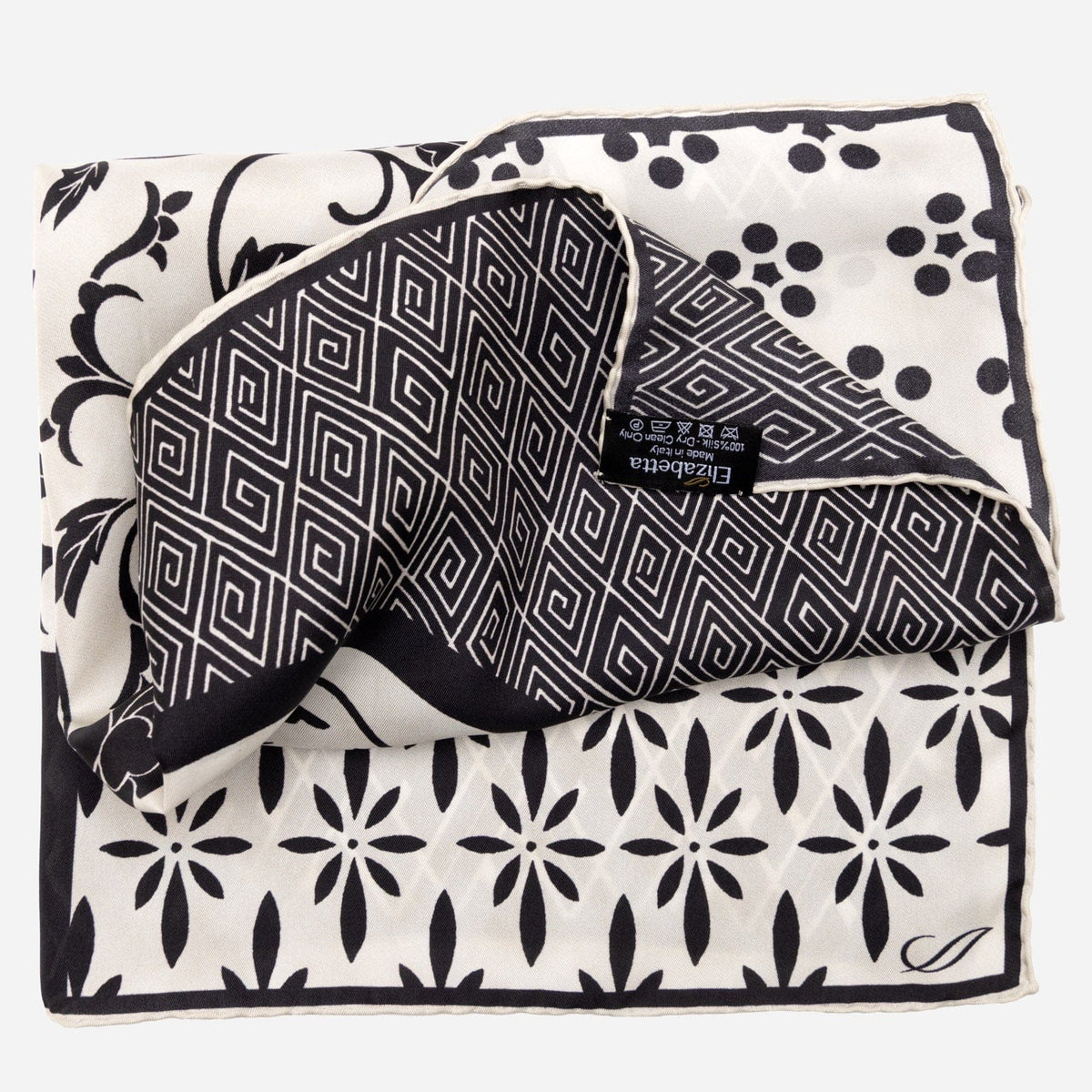 Black Italian Silk Bandana for Women