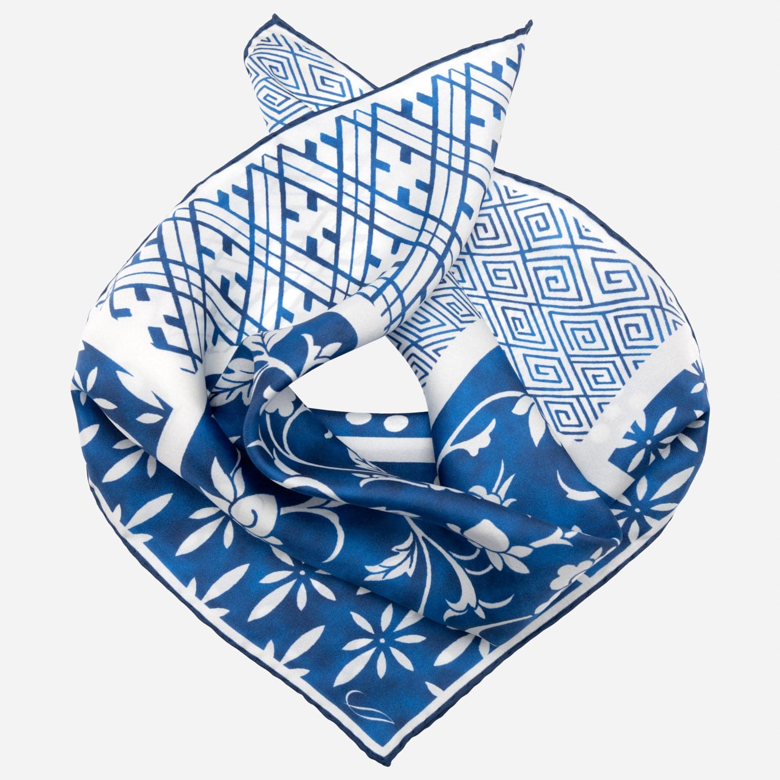 Blue Italian Silk Bandana for Women