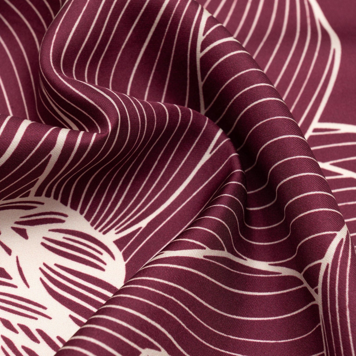 Burgundy Floral Italian Silk Bandana