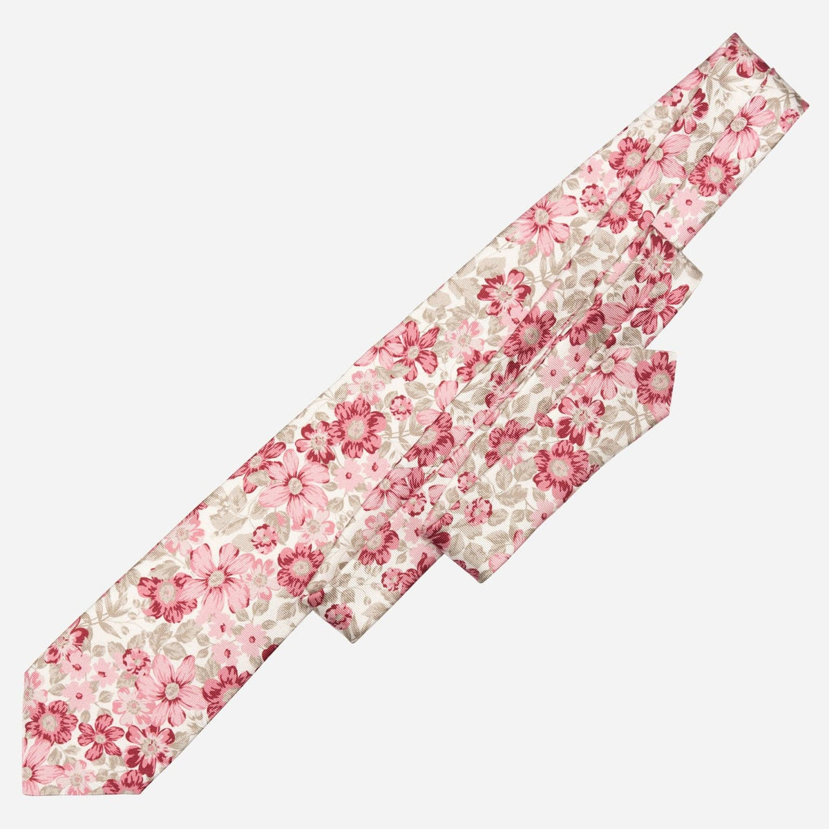 Pink Floral Handmade Designer Italian Silk Tie