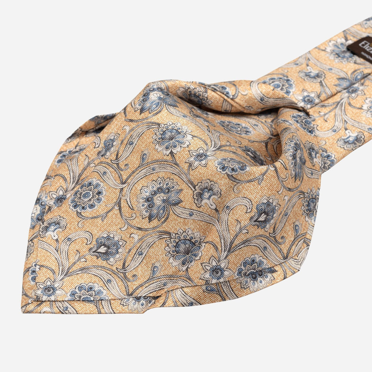 Handmade Italian Silk Tie Yellow Floral
