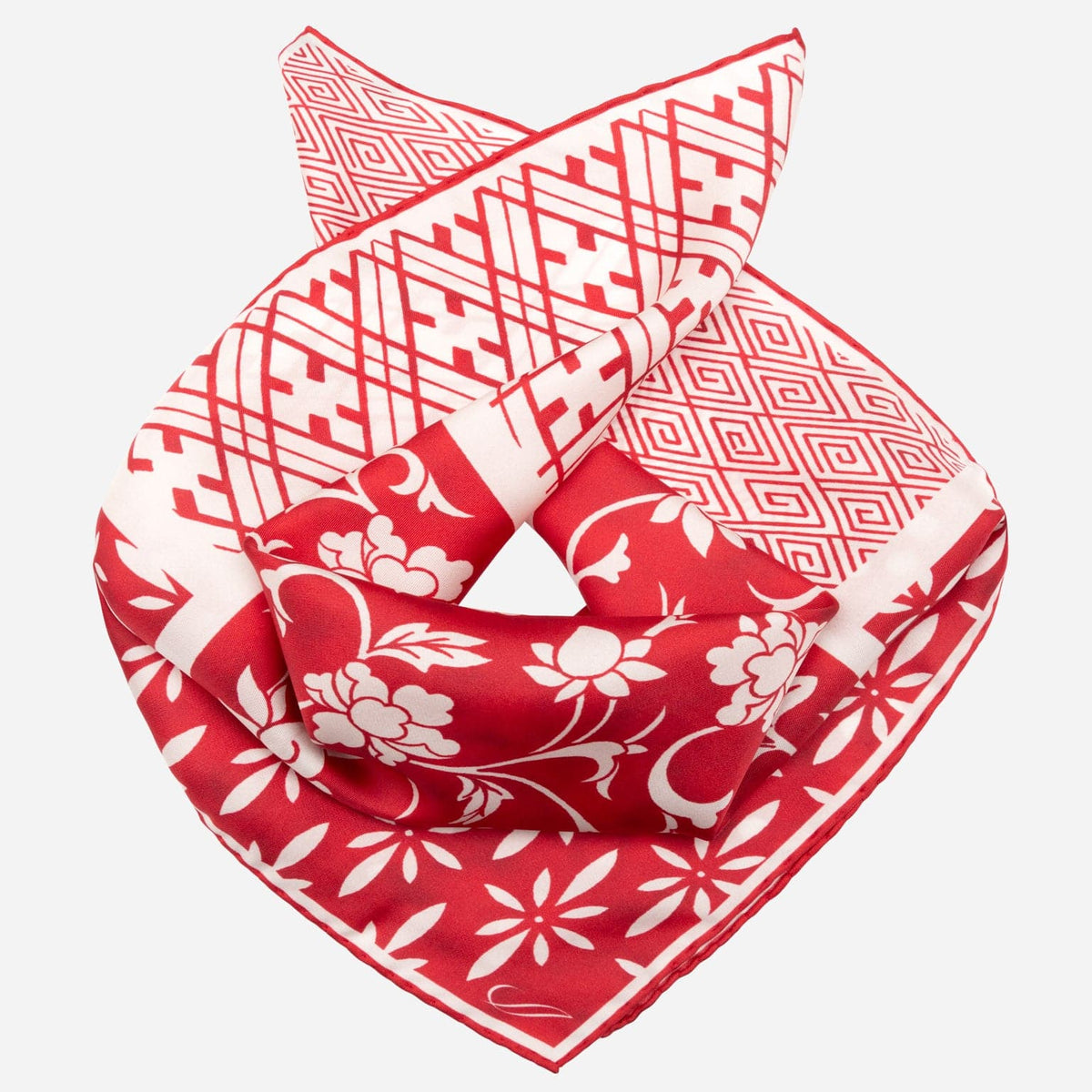 Red Italian Silk Bandana for Women