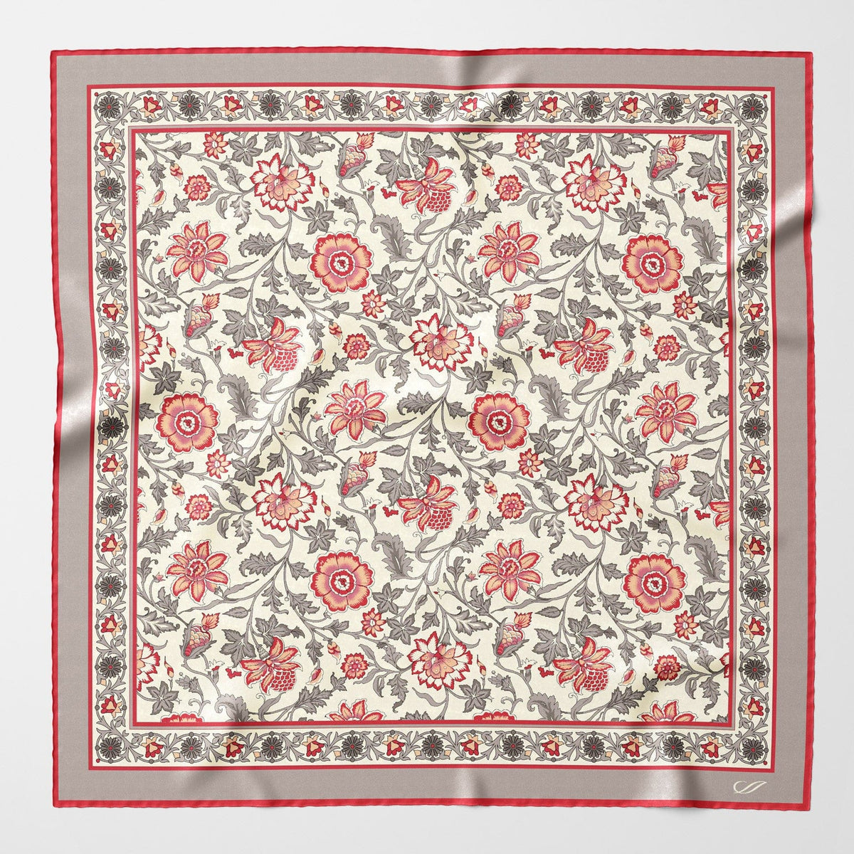 Pink Floral Italian Silk Neckerchief