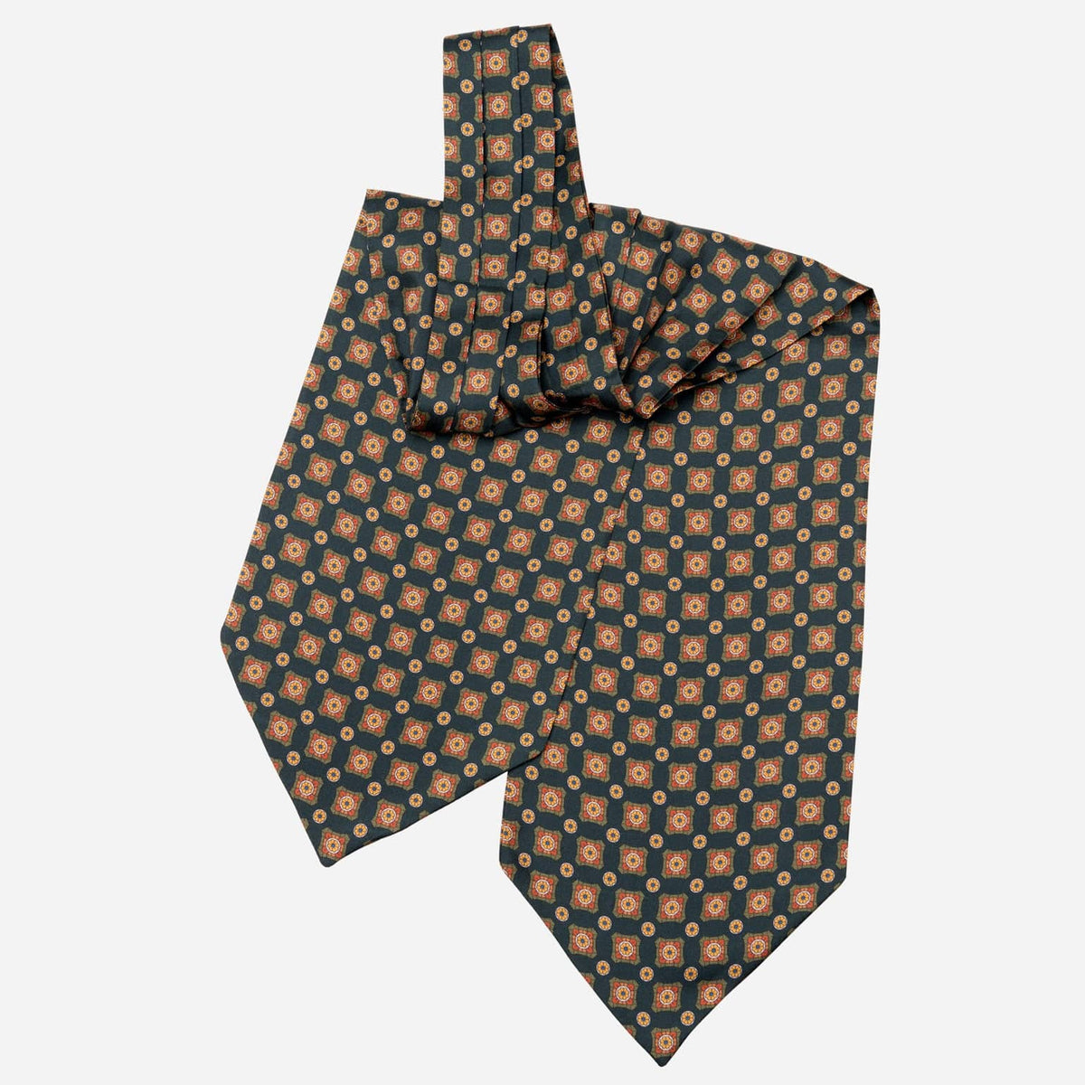 Forest Green Italian Silk Ascot Tie