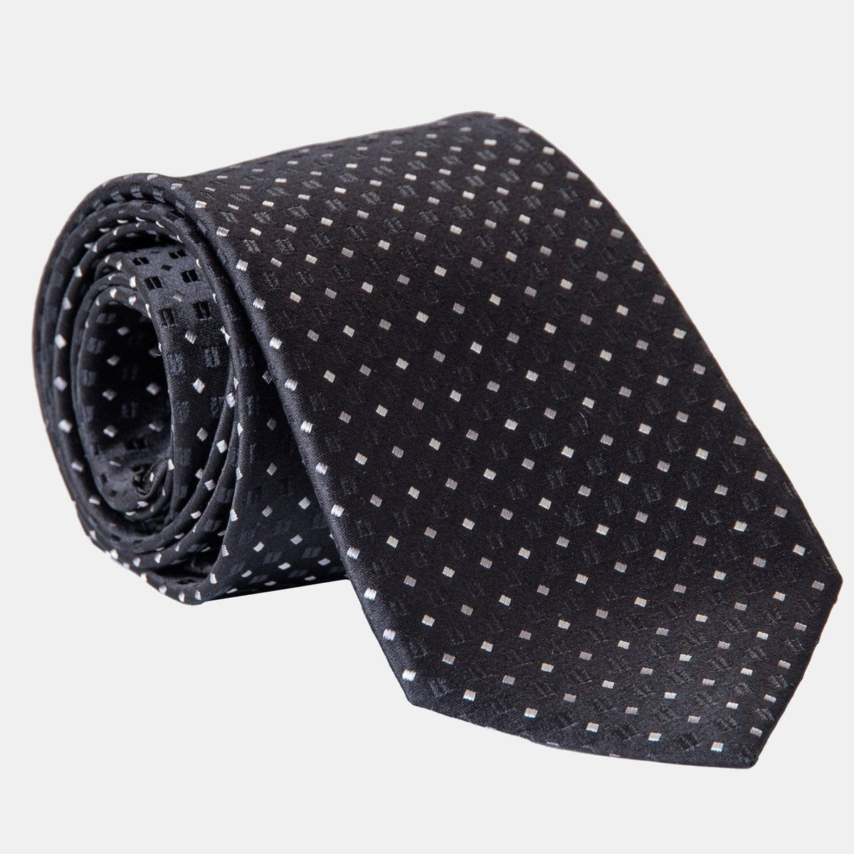 Black Formal Silk Jacquard Tie - Made in Italy