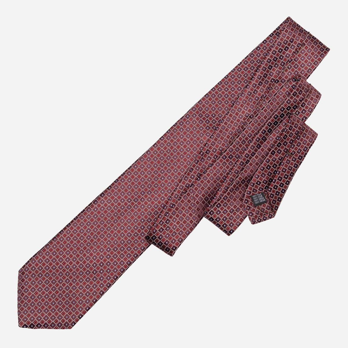 Burgundy Woven Handmade Italian Silk Tie