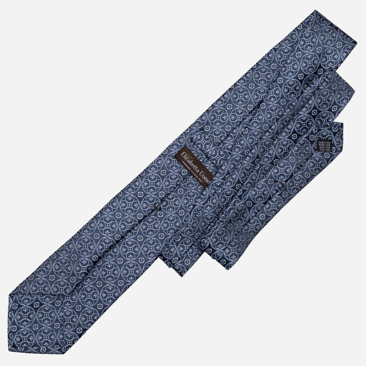 Blue Geometric Italian Silk Handmade Tie