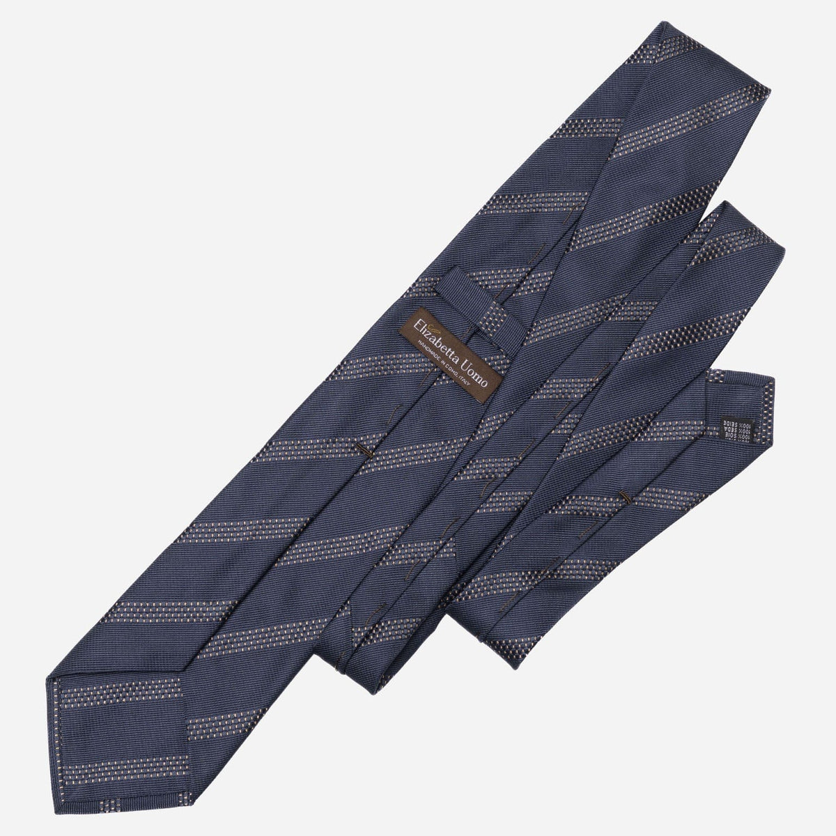 best Navy and Gold Handmade Italian Tie