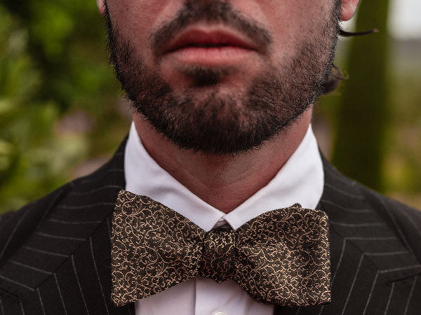 Men's Italian Silk Satin Bow Tie - Burgundy - Elizabetta