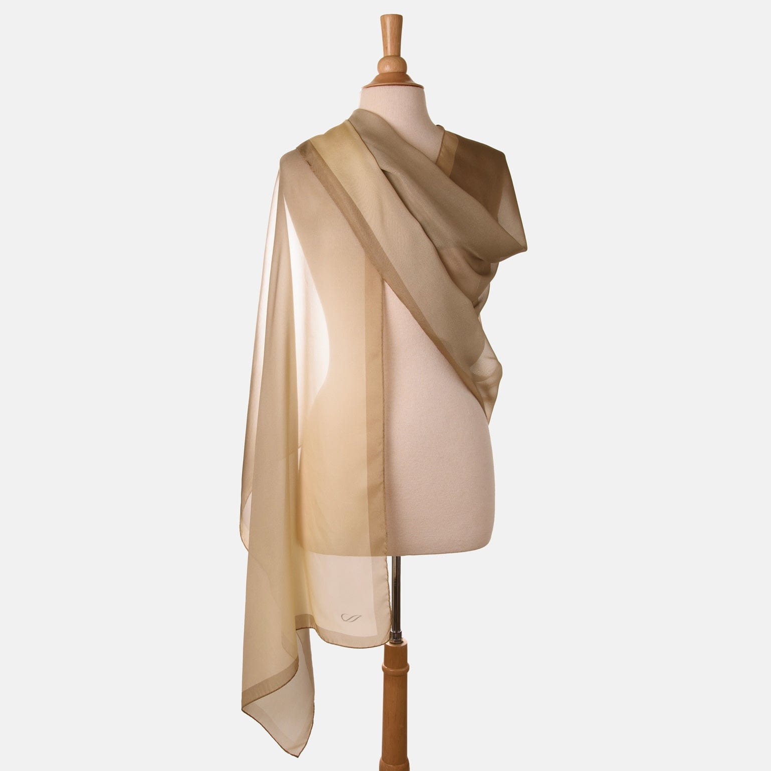 Soft Gold Large Silk Wrap Shawl