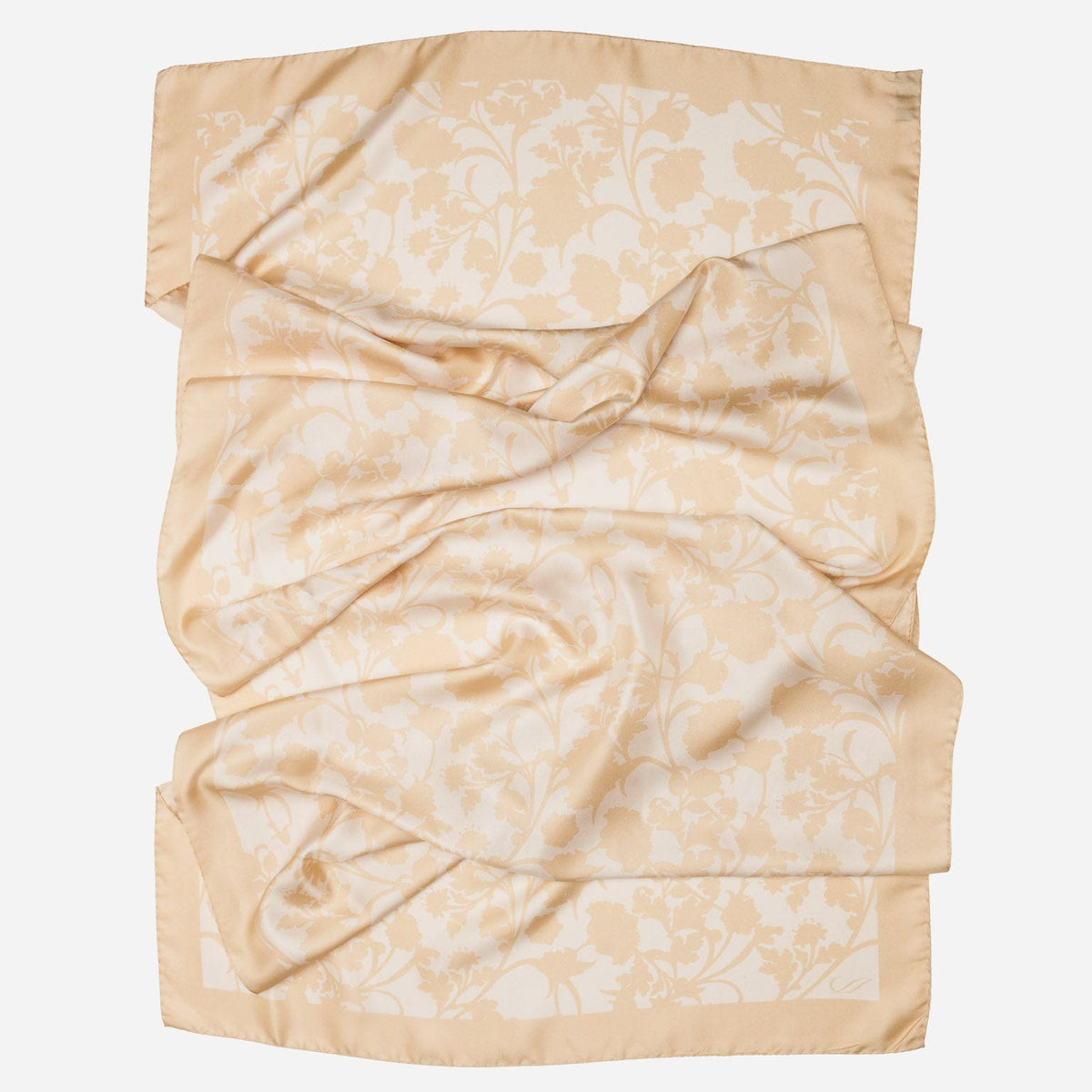 Gold Floral Italian Silk Evening Shawl