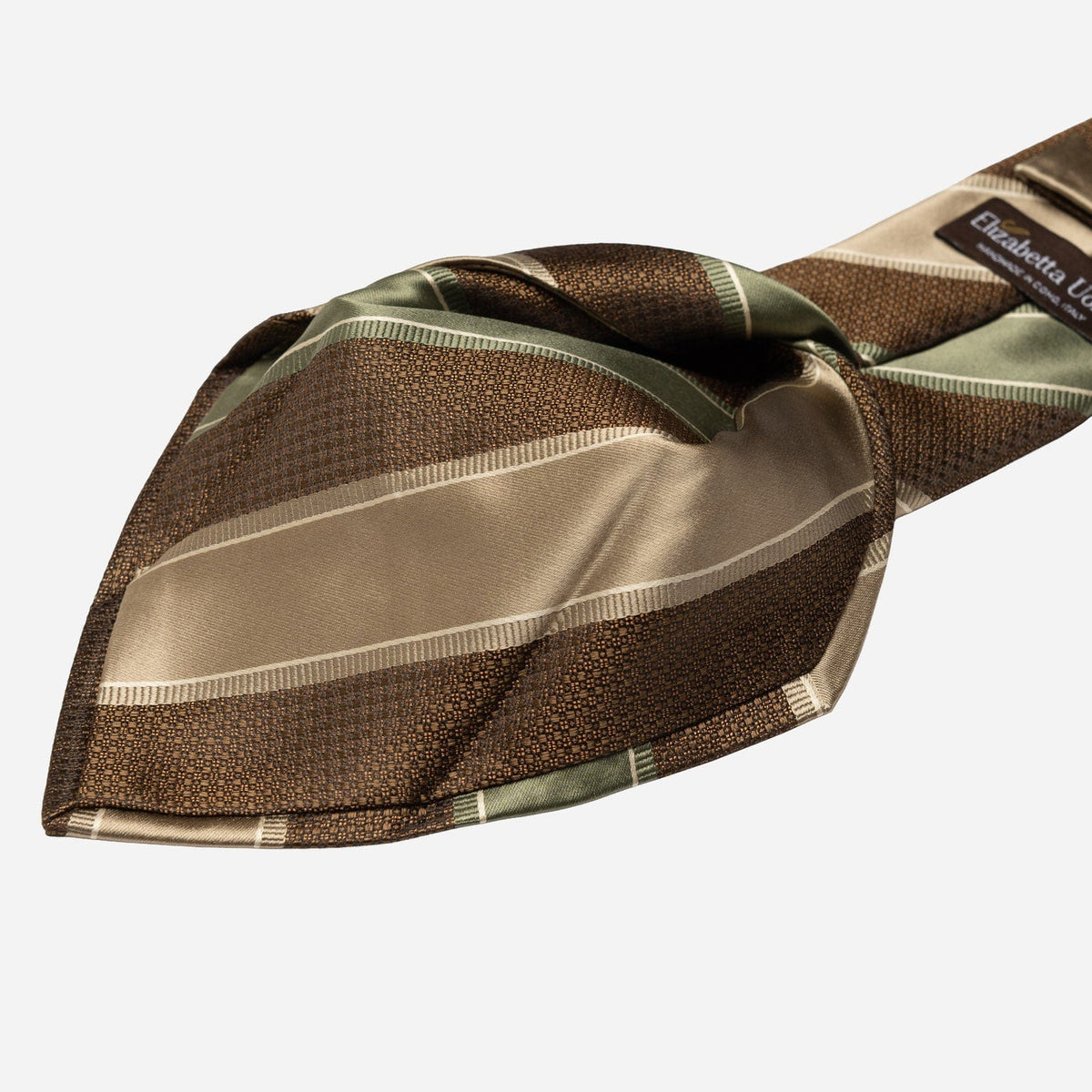 Italian Designer Green and Brown Tie