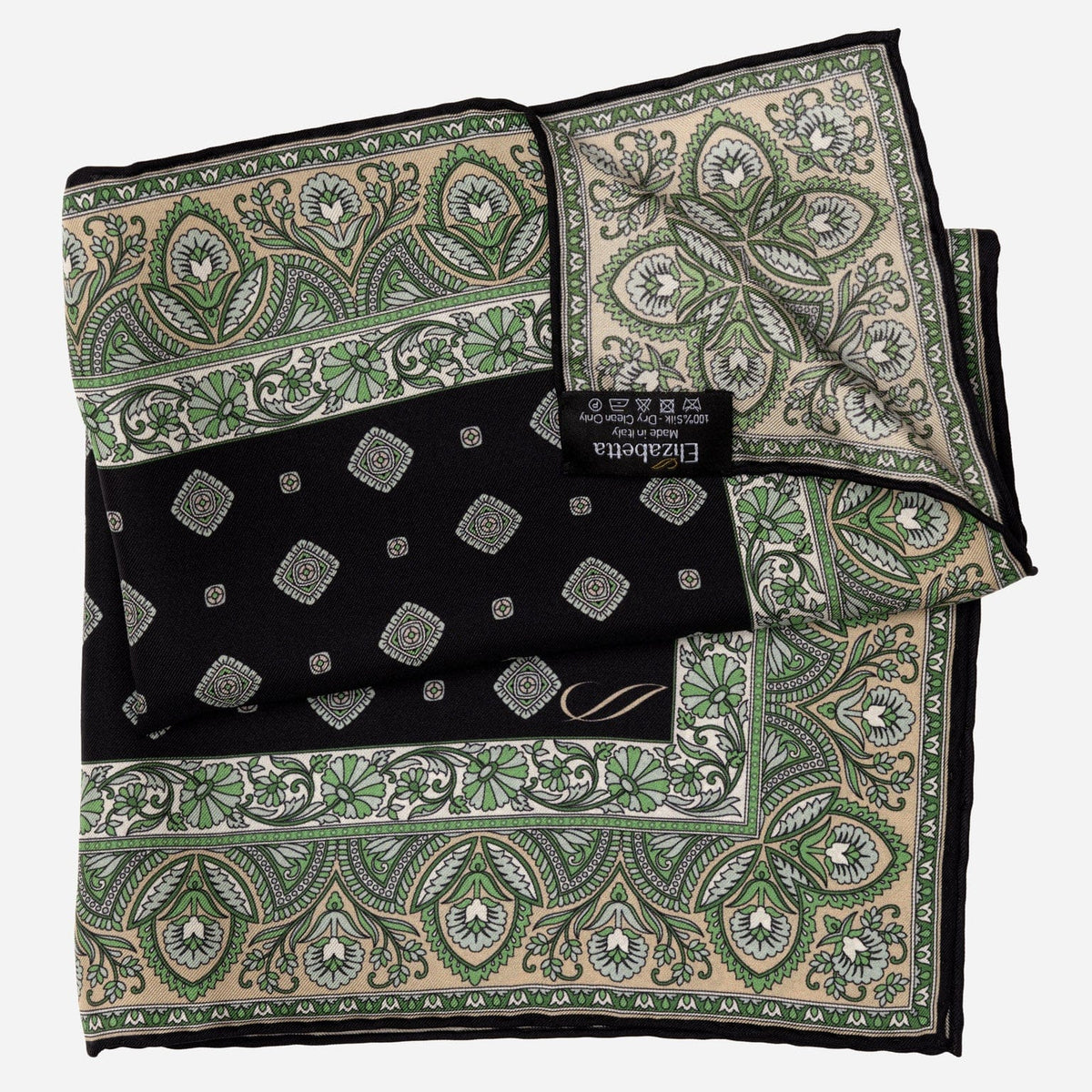 Green Silk Pocket Square Made in Italy
