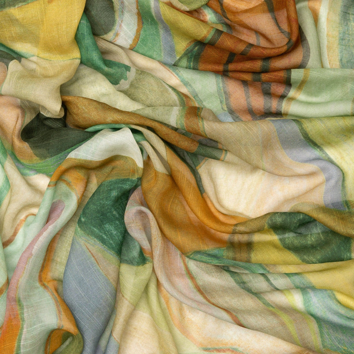 Green Modal Cotton Silk Square Scarf