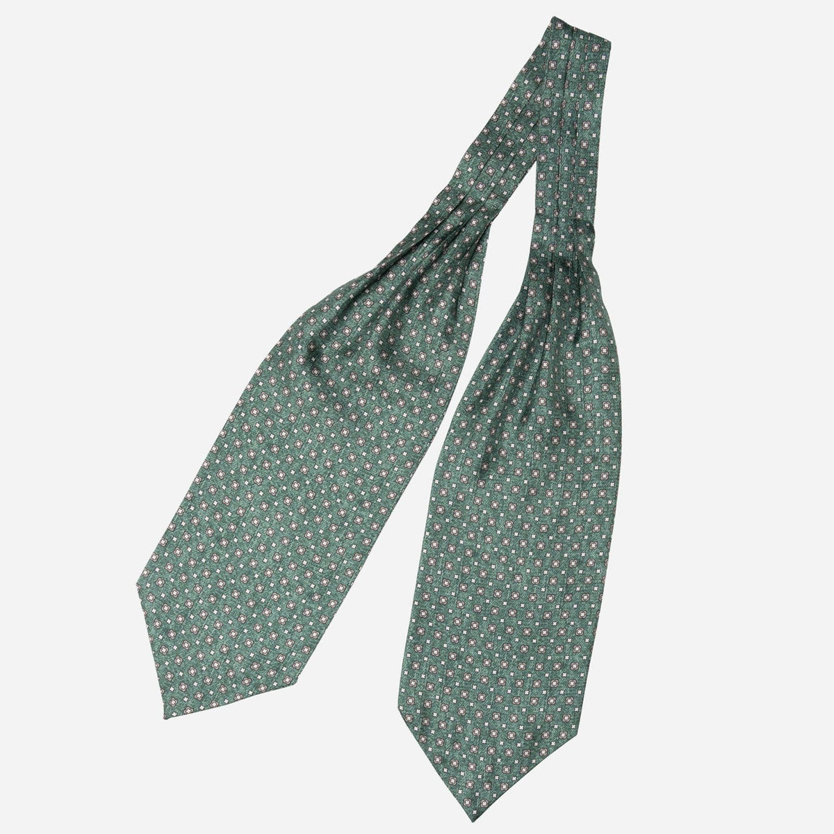 Italian Designer Green Silk Ascot Tie