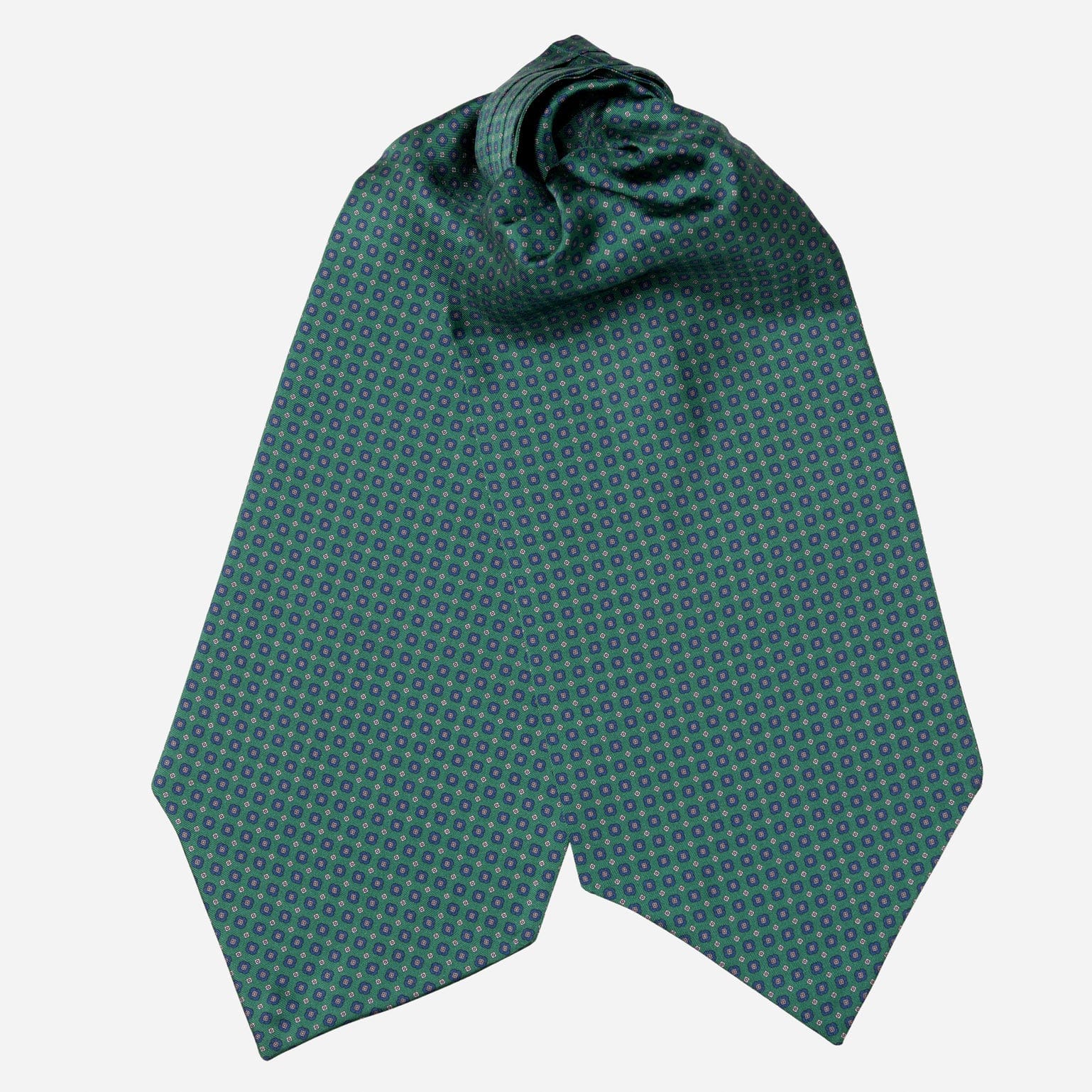 Navona Silk Ascot Cravat Tie Green - Main Image