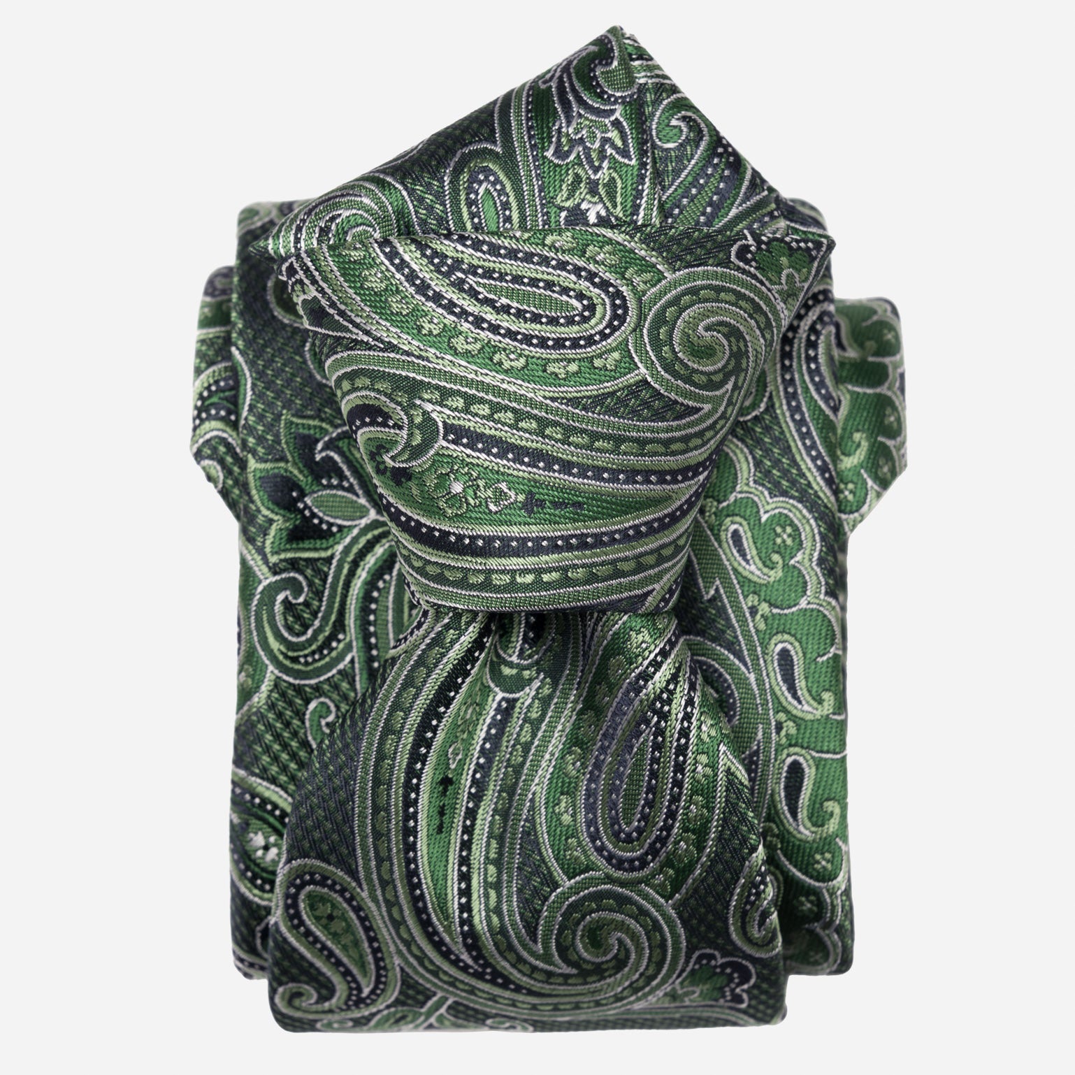 Emerald Green Jacquard Paisley Italian Silk Tie