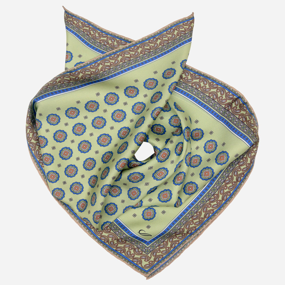 Green Silk Neckerchief - Made in Italy