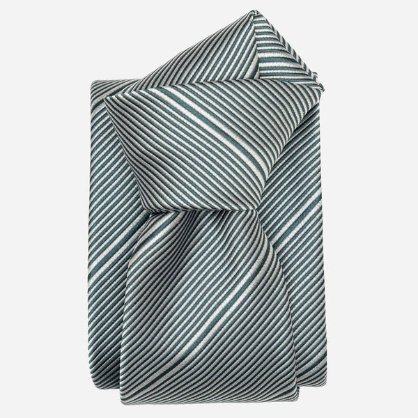 Green Stripes Italian Designer Silk Tie
