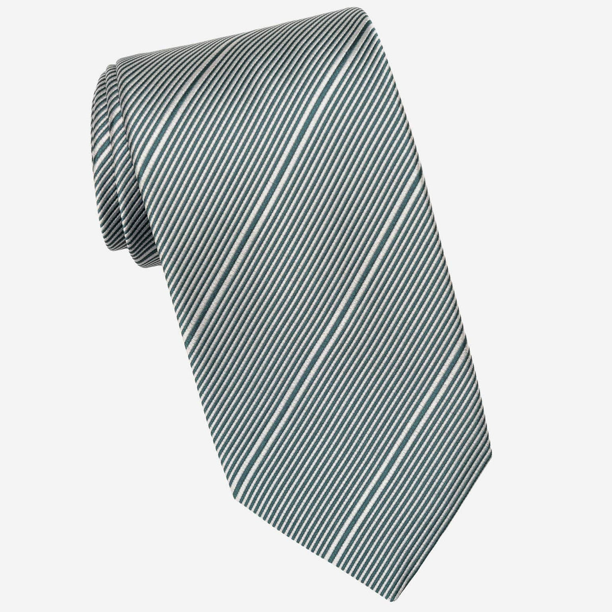 Green Stripes Italian Designer Silk Tie