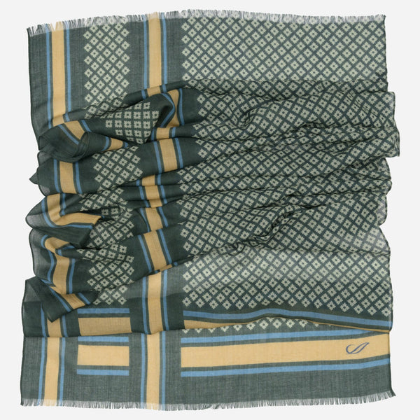 Green Italian Designer Wool Scarf
