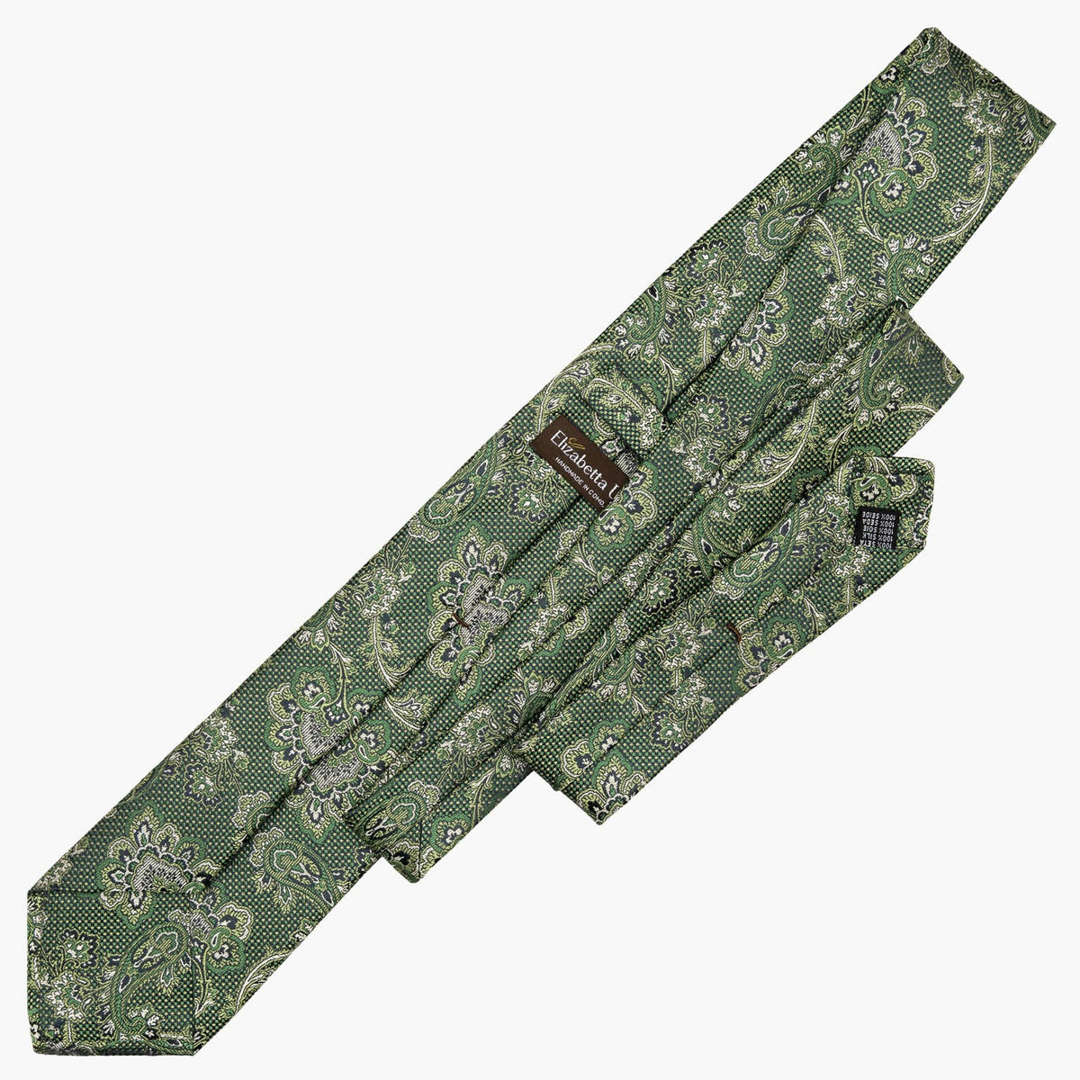 Italian Designer Green Silk Jacquard Tie