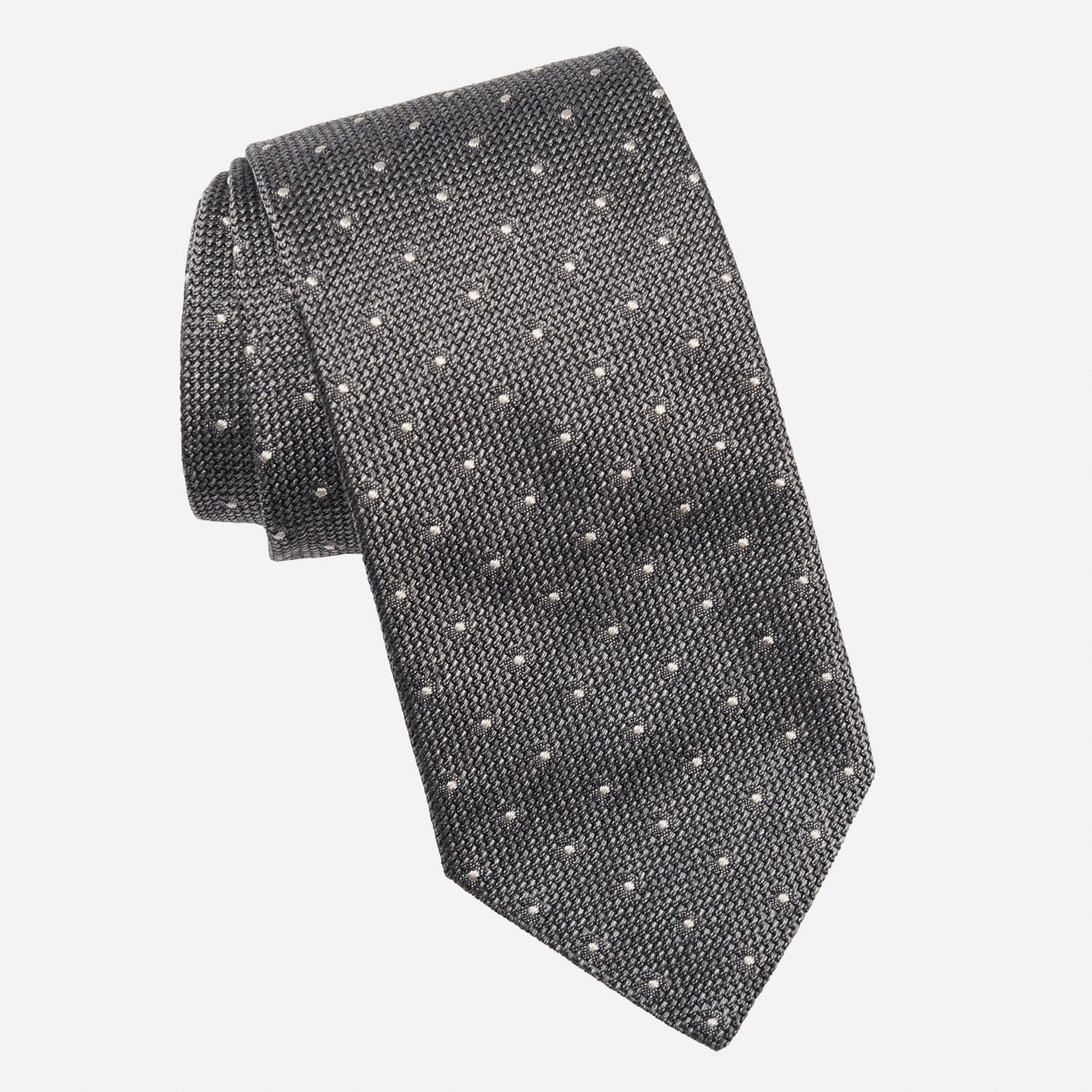 Grey Grenadine Polka Dot Tie - 100% Made in Italy