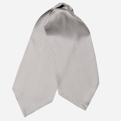 Italian Grey Patterned Silk Ascot Tie