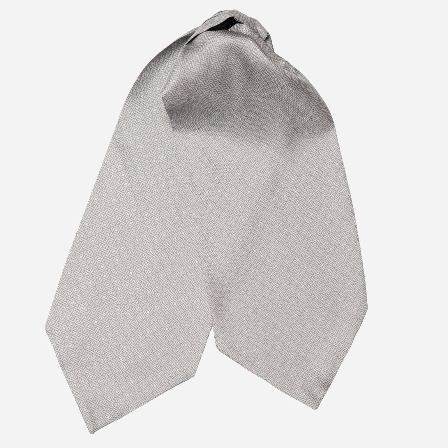 Italian Grey Patterned Silk Ascot Tie