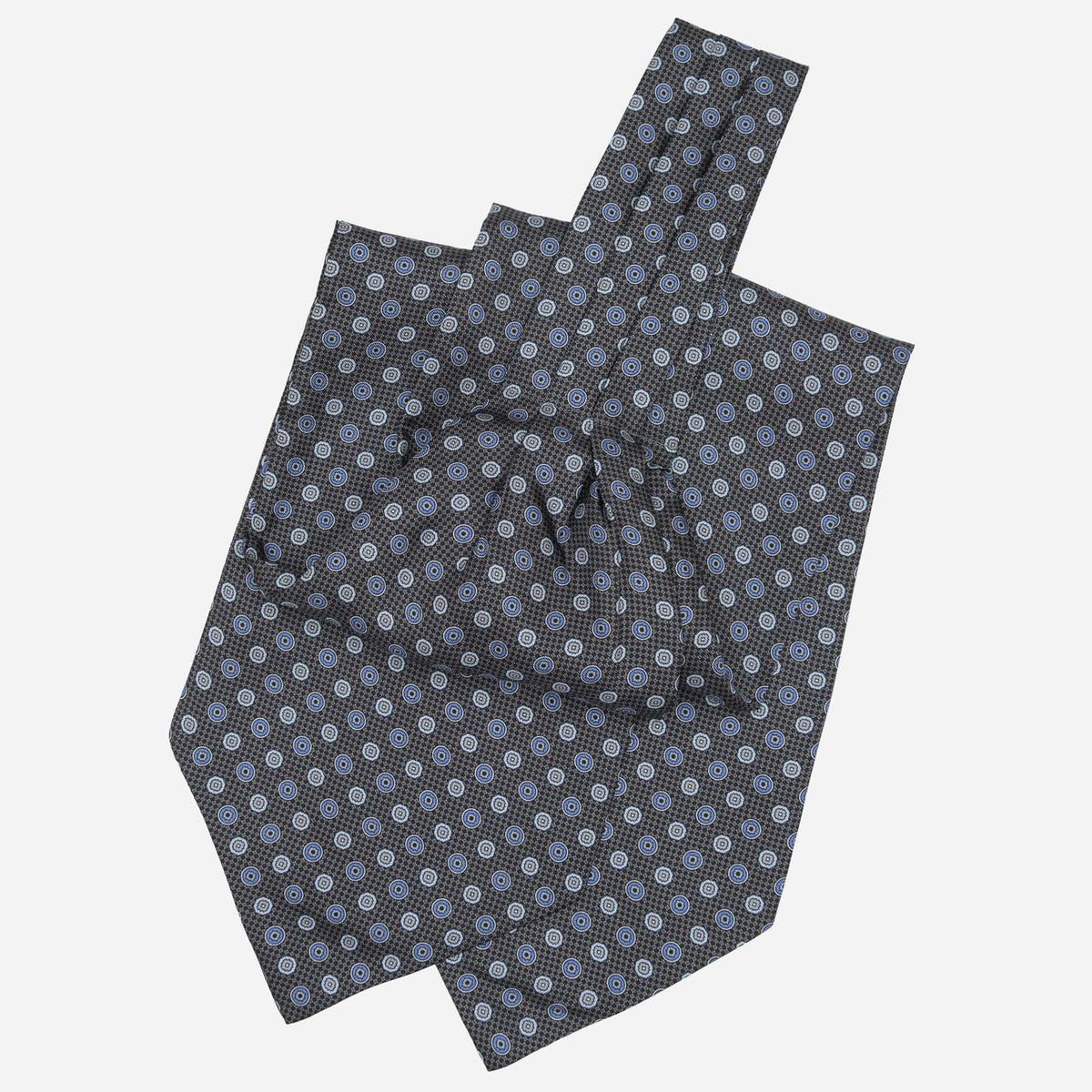 Nino - Silk Ascot Cravat Tie - Charcoal