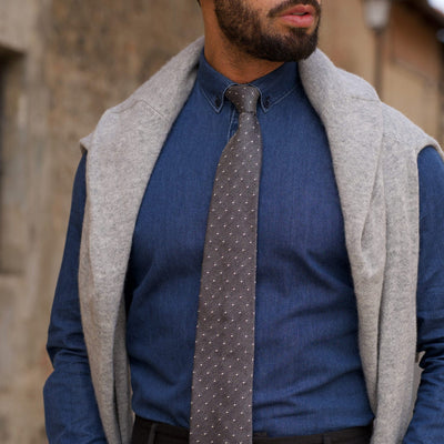 Luxury handmade grenadine silk necktie