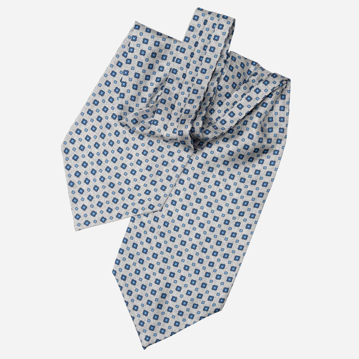 Italian Designer Grey Silk Ascot Tie