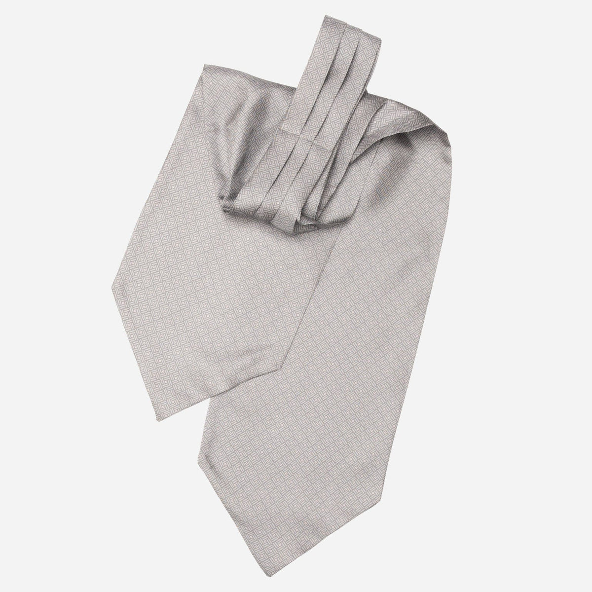 Italian Grey Patterned Silk Ascot Tie