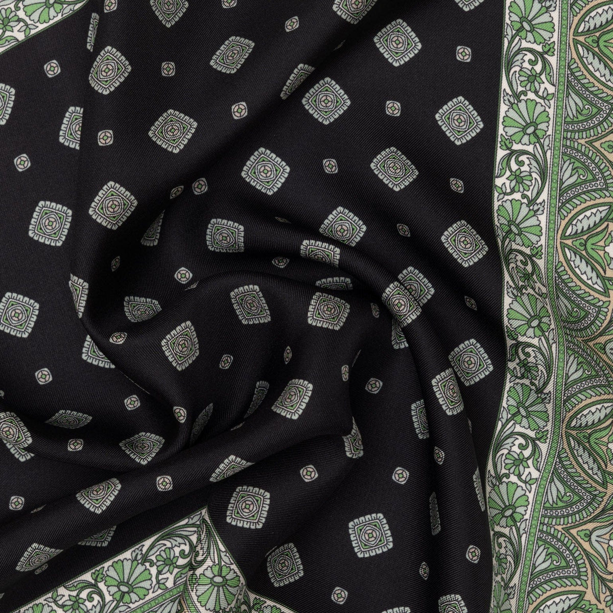 Green Silk Pocket Square Made in Italy