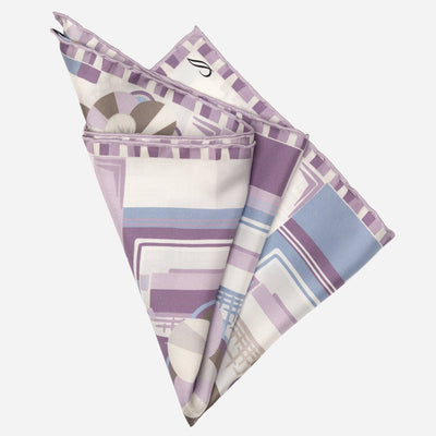 Lavender Floral Italian Silk Pocket Square