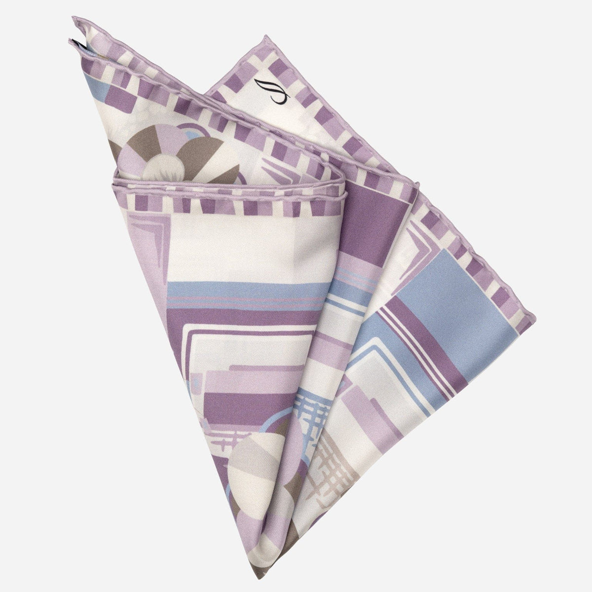 Lavender Floral Italian Silk Pocket Square