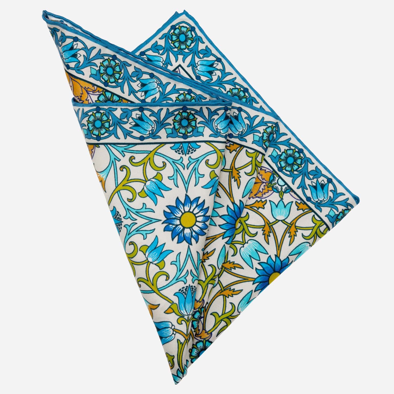 William Morris Design Silk Pocket Square