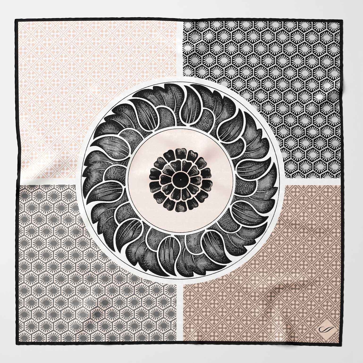 Luxury handmade Italian silk pocket square hand rolled